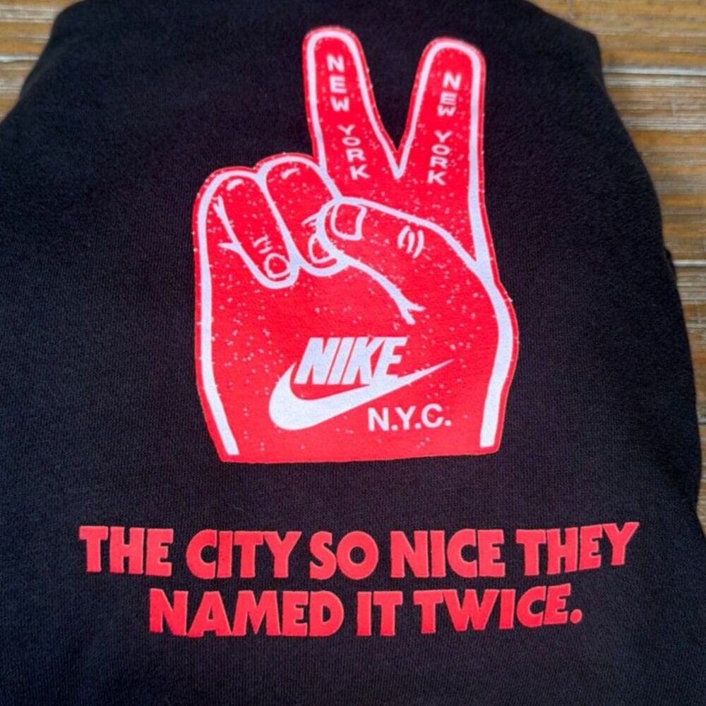 Nike NYC Hoodie XL Black Fleece Pullover New York City So Nice Named It Twice